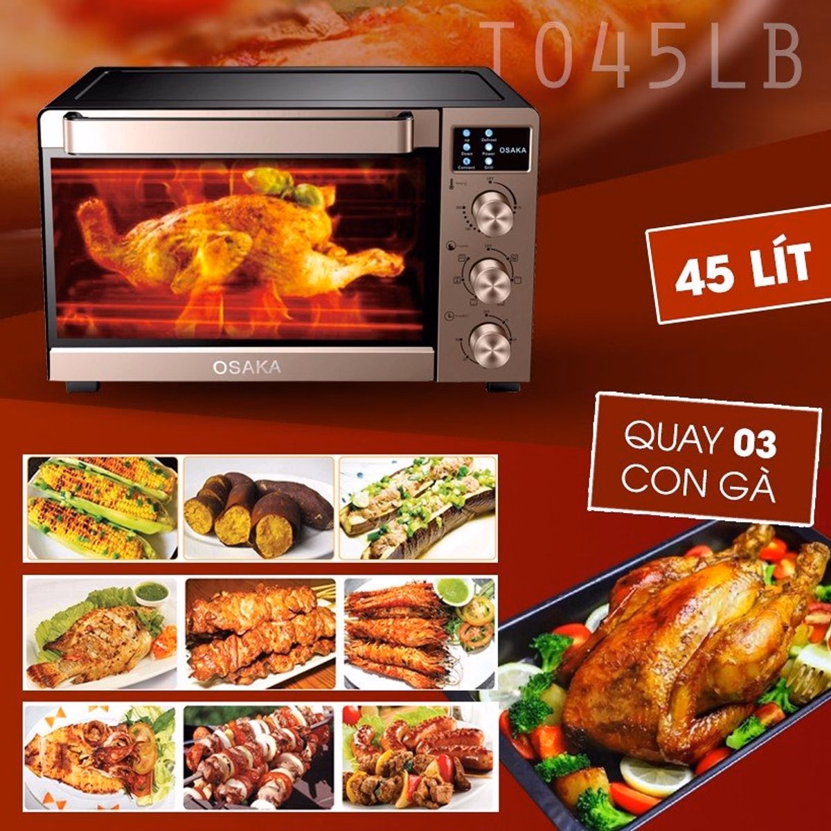 Lò Nướng Thùng To-45Lb 45 Lít - Osaka - Ảnh 4