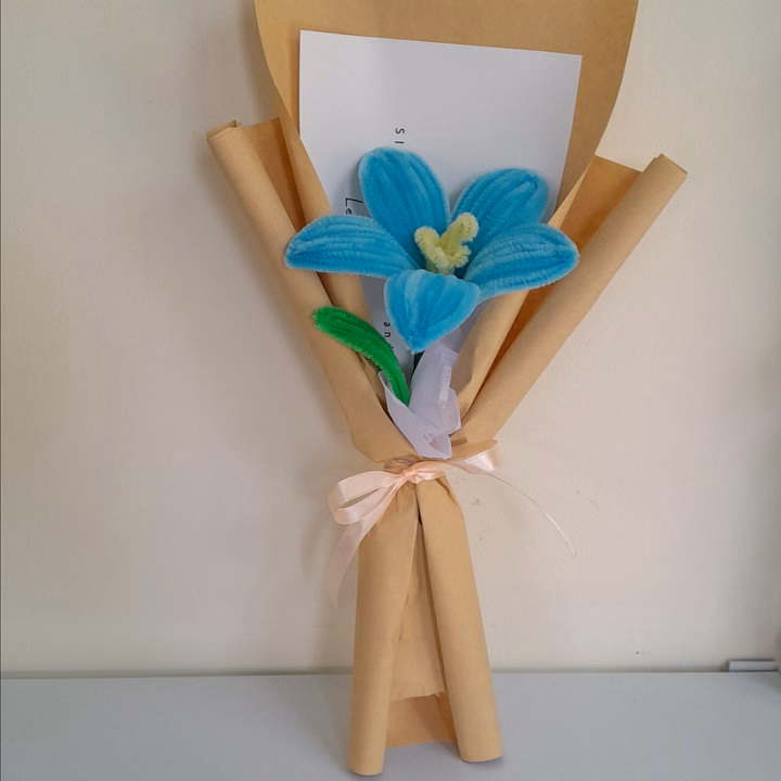Bó Hoa Ly Kẽm Nhung Handmade Yukishop Yk23 - Ảnh 7
