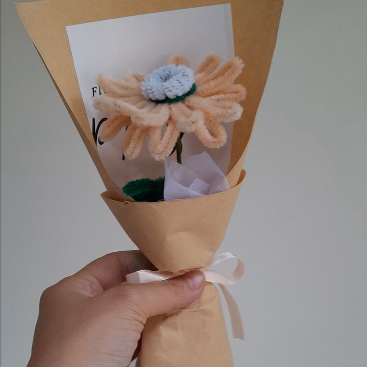 Bó Hoa Đồng Tiền Kẽm Nhung Handmade Yukishop Yk24 - Ảnh 4