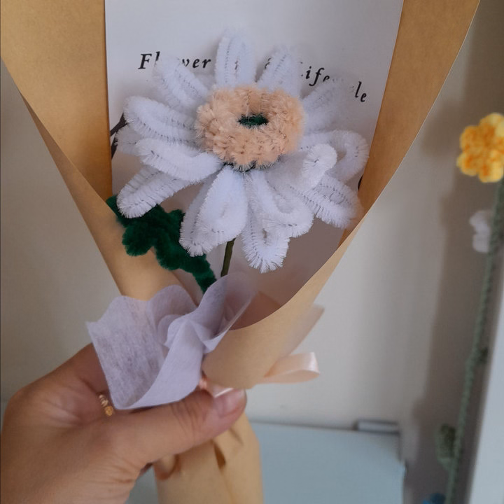 Bó Hoa Đồng Tiền Kẽm Nhung Handmade Yukishop Yk24 - Ảnh 5
