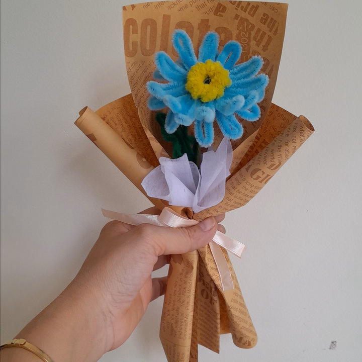 Bó Hoa Đồng Tiền Kẽm Nhung Handmade Yukishop Yk24 - Ảnh 7