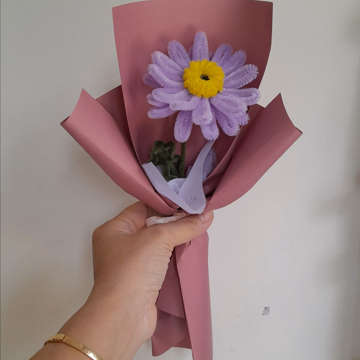 Bó Hoa Đồng Tiền Kẽm Nhung Handmade Yukishop Yk24 - Ảnh 6