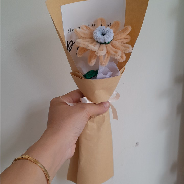 Bó Hoa Đồng Tiền Kẽm Nhung Handmade Yukishop Yk24 - Ảnh 9