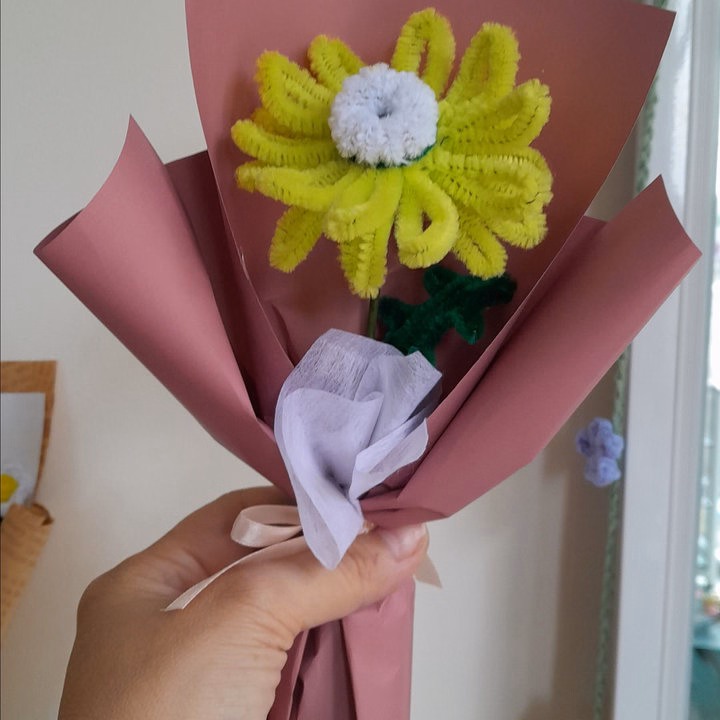 Bó Hoa Đồng Tiền Kẽm Nhung Handmade Yukishop Yk24 - Ảnh 16