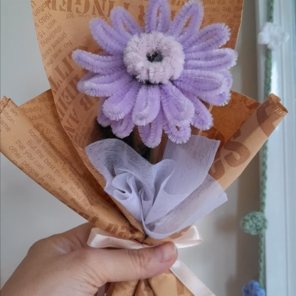 Bó Hoa Đồng Tiền Kẽm Nhung Handmade Yukishop Yk24 - Ảnh 13