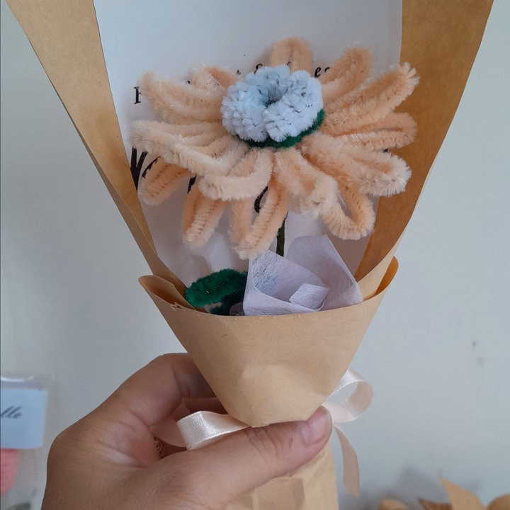 Bó Hoa Đồng Tiền Kẽm Nhung Handmade Yukishop Yk24 - Ảnh 17