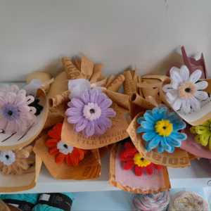 Bó Hoa Đồng Tiền Kẽm Nhung Handmade Yukishop Yk24