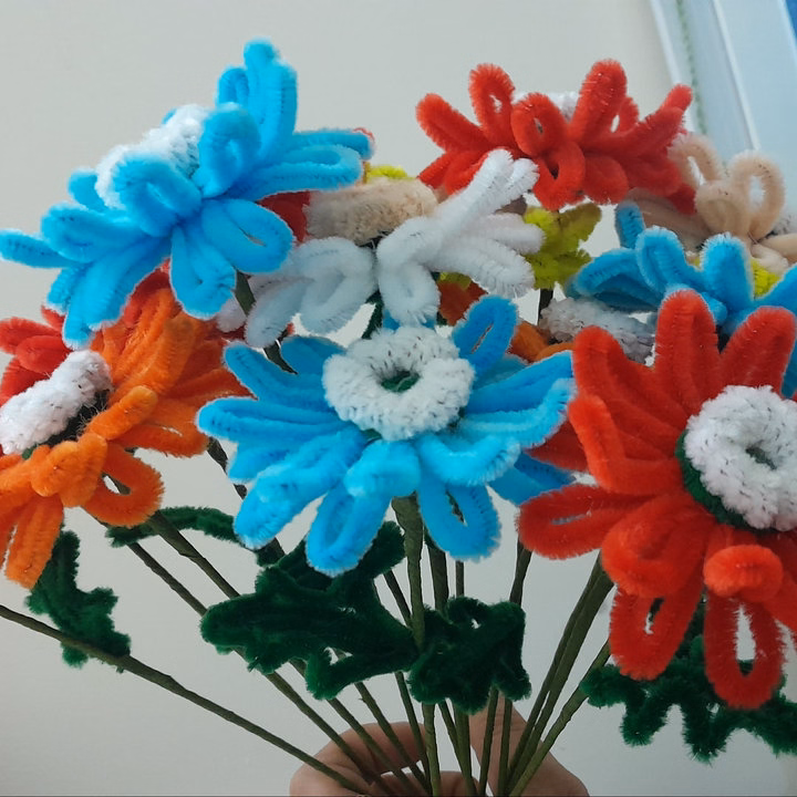 Bó Hoa Đồng Tiền Kẽm Nhung Handmade Yukishop Yk24 - Ảnh 20