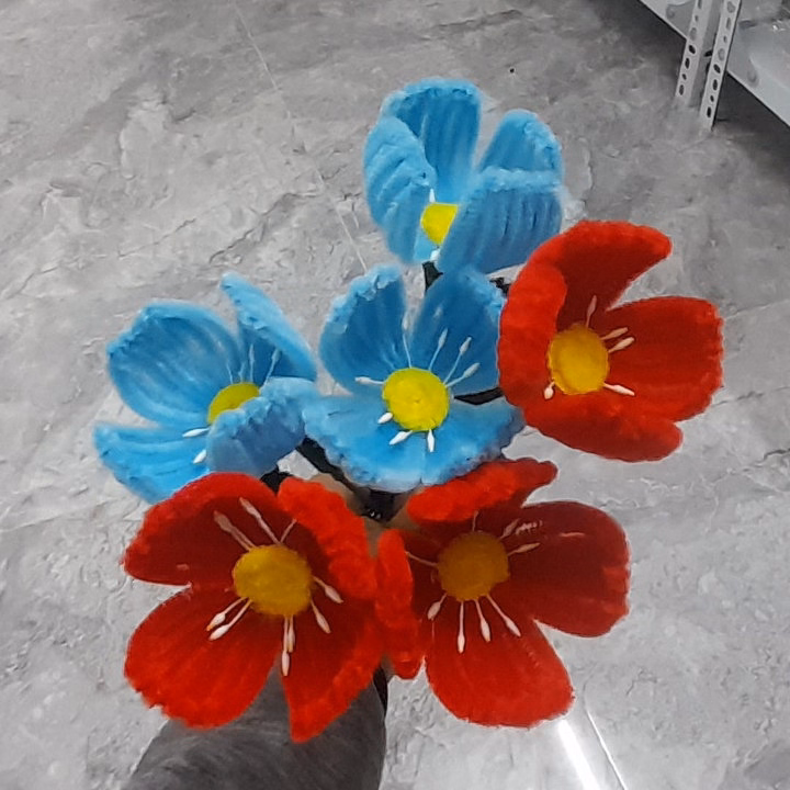Bó Hoa 1 Bông Kẽm Nhung Handmade Yukishop Yk25 - Ảnh 3