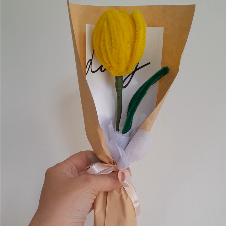 Bó Hoa 1 Bông Kẽm Nhung Handmade Yukishop Yk25 - Ảnh 6