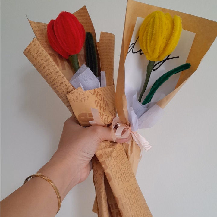 Bó Hoa 1 Bông Kẽm Nhung Handmade Yukishop Yk25 - Ảnh 8
