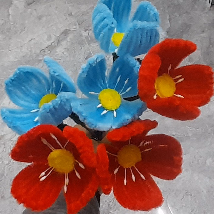 Bó Hoa 1 Bông Kẽm Nhung Handmade Yukishop Yk25 - Ảnh 9