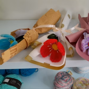 Bó Hoa 1 Bông Kẽm Nhung Handmade Yukishop Yk25
