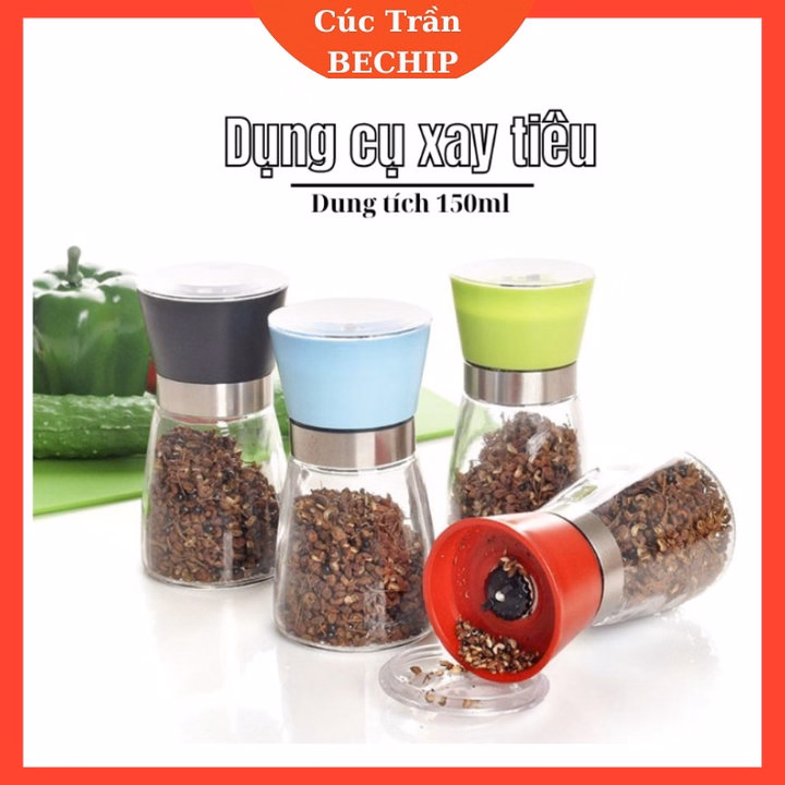 Dụng Cụ Xay Tiêu, Gia Vị, Lọ Xay Tiêu Cầm Tay Ctb489 - Bechip