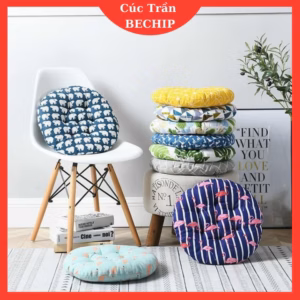 Đệm Ngồi Bệt Tròn 3D, Nệm Lót Ghế Ngồi Bàn Trà Kiểu Nhật Bông Trắng Cực Êm Ctb494 - Bechip