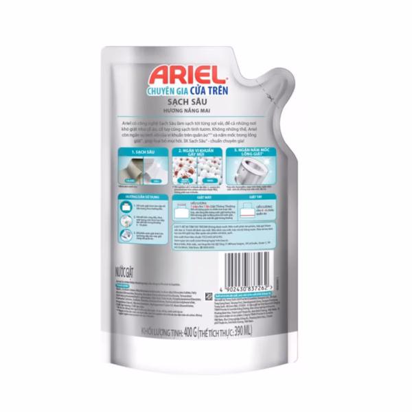 Nước Giặt Ariel Cửa Trước Sạch Sâu Hương Nắng Mai Túi 330G Ctb495 - Bechip - Ảnh 3