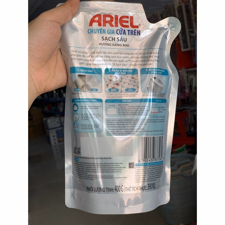 Nước Giặt Ariel Cửa Trước Sạch Sâu Hương Nắng Mai Túi 330G Ctb495 - Bechip - Ảnh 5