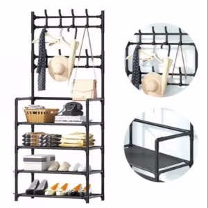 Kệ Chữ L 4 Tầng Để Giày Dép Và Treo Quần Áo Tiện Dụng - Su