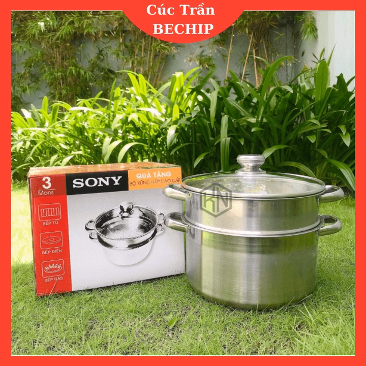 Bộ Nồi Xửng Hấp Cao Cấp Sony 26Cm Dùng Được Bếp Từ Ctb514 - Bechip