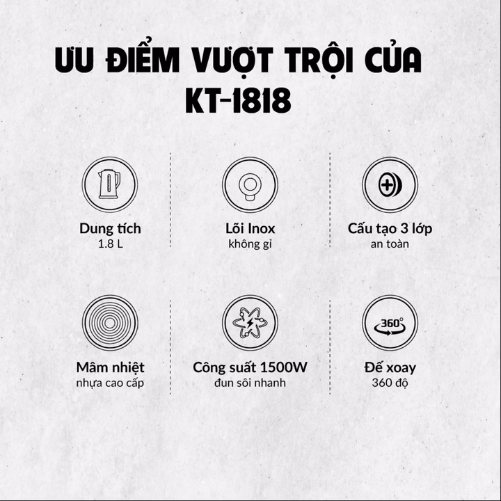 Bình Đun Siêu Tốc 3 Lớp Inox Kt1818 (Đỏ) - Osaka - Ảnh 4
