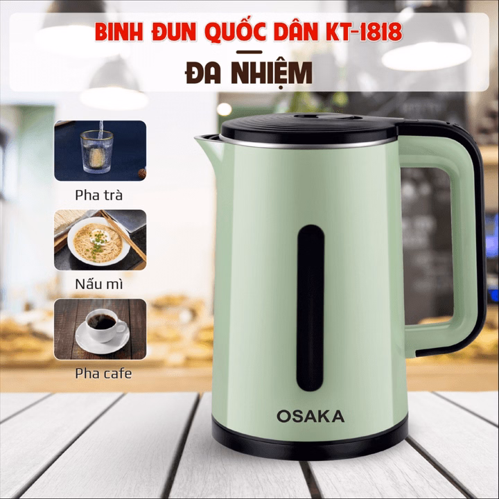 Bình Đun Siêu Tốc 3 Lớp Inox Kt1818 (Xanh) - Osaka - Ảnh 7