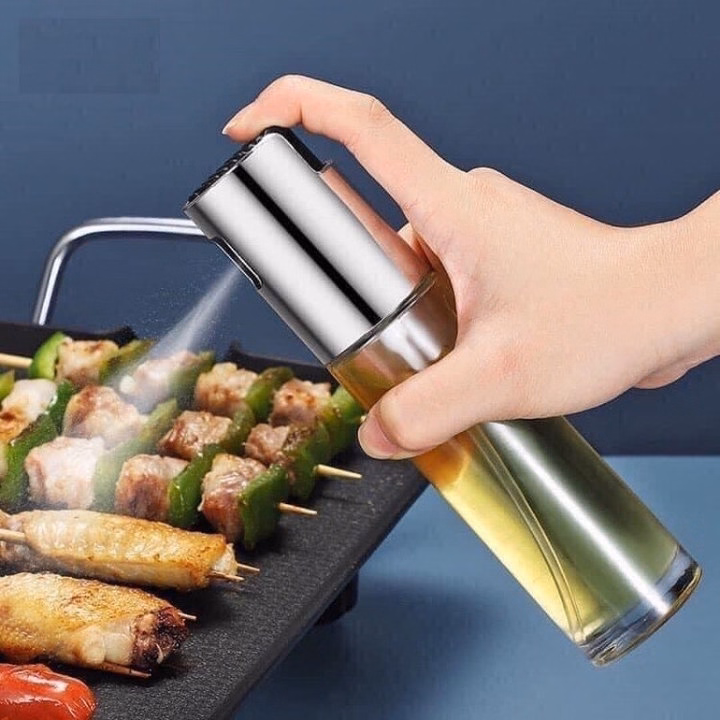 Chai Xịt Thủy Tinh Đựng Dầu, Giấm - Silver