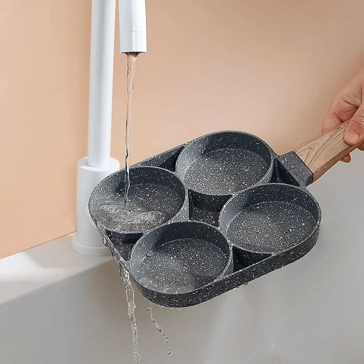 Chảo 4 Ô Chống Dính Tay Cầm Gỗ Đa Năng Ctb528 - Bechip - Ảnh 9