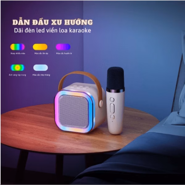 Loa Karaoke Bluetooth Mini K12 Tặng Kèm 2 Mic Không Dây, Có Thể Thay Đổi Giọng Ctb531 - Bechip - Ảnh 2
