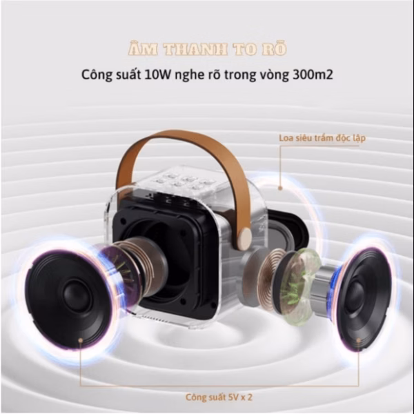 Loa Karaoke Bluetooth Mini K12 Tặng Kèm 2 Mic Không Dây, Có Thể Thay Đổi Giọng Ctb531 - Bechip - Ảnh 6