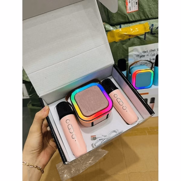 Loa Karaoke Bluetooth Mini K12 Tặng Kèm 2 Mic Không Dây, Có Thể Thay Đổi Giọng Ctb531 - Bechip - Ảnh 13