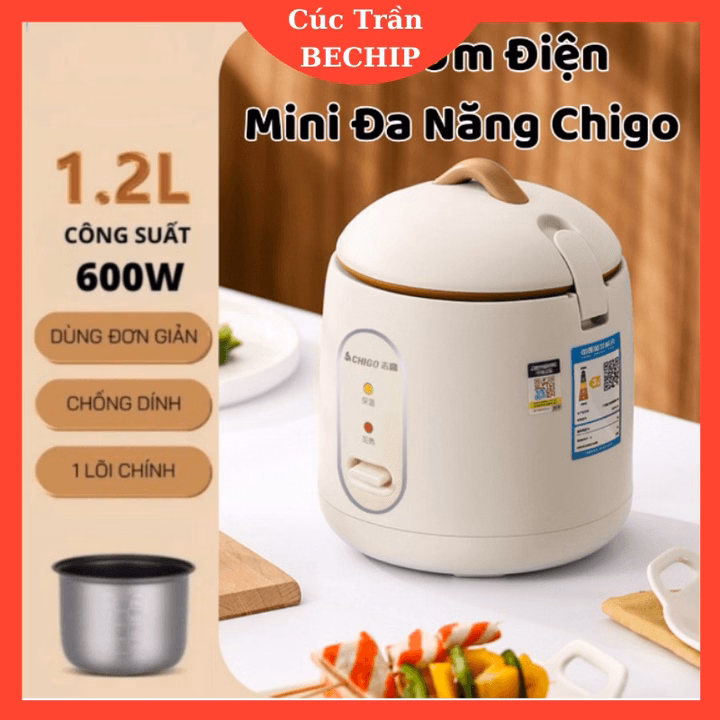 Nồi Cơm Điện Mini Chigo 1.2L Phong Cách Nhật Bản Ctb532 - Bechip