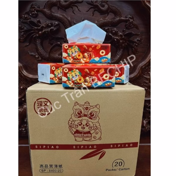 Khăn Giấy Sipiao Mẫu Đỏ Đón Tết Đẹp, Mịn, Dai Ctb536 - Bechip - Ảnh 5