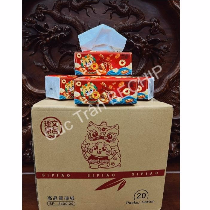 Khăn Giấy Sipiao Mẫu Đỏ Đón Tết Đẹp, Mịn, Dai Ctb536 - Bechip - Ảnh 5