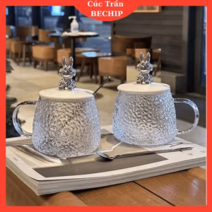 Ly Thủy Tinh Nắp Gấu 450Ml Kèm Muỗng Ctb538 - Bechip