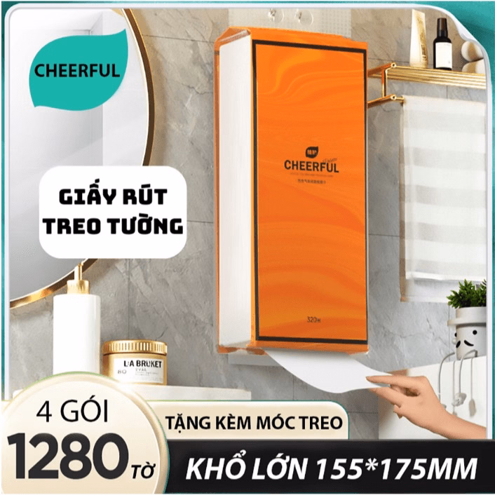 Giấy Ăn Treotường 4 Lớp Cheerful Hàng Loại 1 Ctb540 - Bechip - Ảnh 2