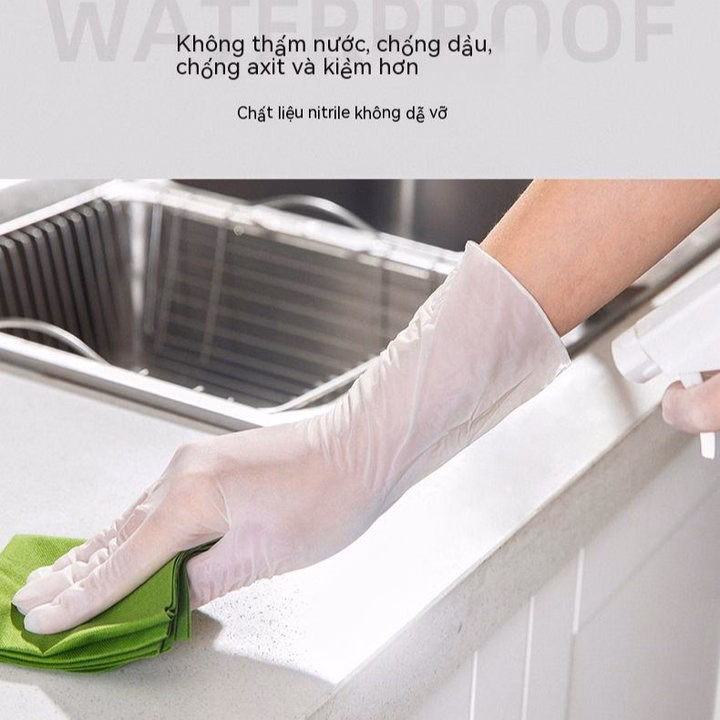 Hộp 30 Găng Tay Rửa Chén Bằng Pvc Mỏng - Su - Ảnh 4