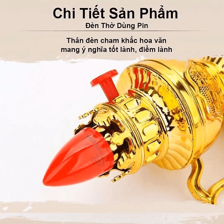 Cặp ( 2 Cái) Đèn Thờ Tài Lộc, Đèn Thờ Vĩnh Cữu Dùng Pin Ctb276 - Bechip - Ảnh 3