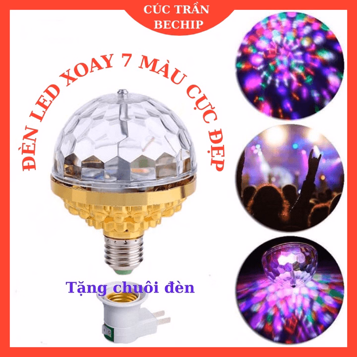 Đèn Led Xoay 7 Màu Cực Đẹp, Đèn Sân Khấu, Đèn Vũ Trường Ctb555 - Bechip