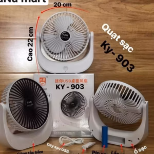 Quạt Sạc Mini Tích Điện Super Xoay 120 Độ Để Bàn Thông Dụng - Shop Mẹ Bống