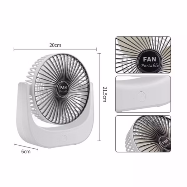 Quạt Sạc Mini Tích Điện Super Xoay 120 Độ Để Bàn Thông Dụng - Shop Mẹ Bống - Ảnh 3
