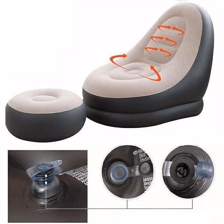 Ghế Đệm Bơm Hơi, Ghế Hơi Tựa Lưng Bọc Nhung Cao Cấp Thư Giản Siêu Êm Tặng Keo Và 2 Miếng Vá, Ctb557 - Bechip - Ảnh 2