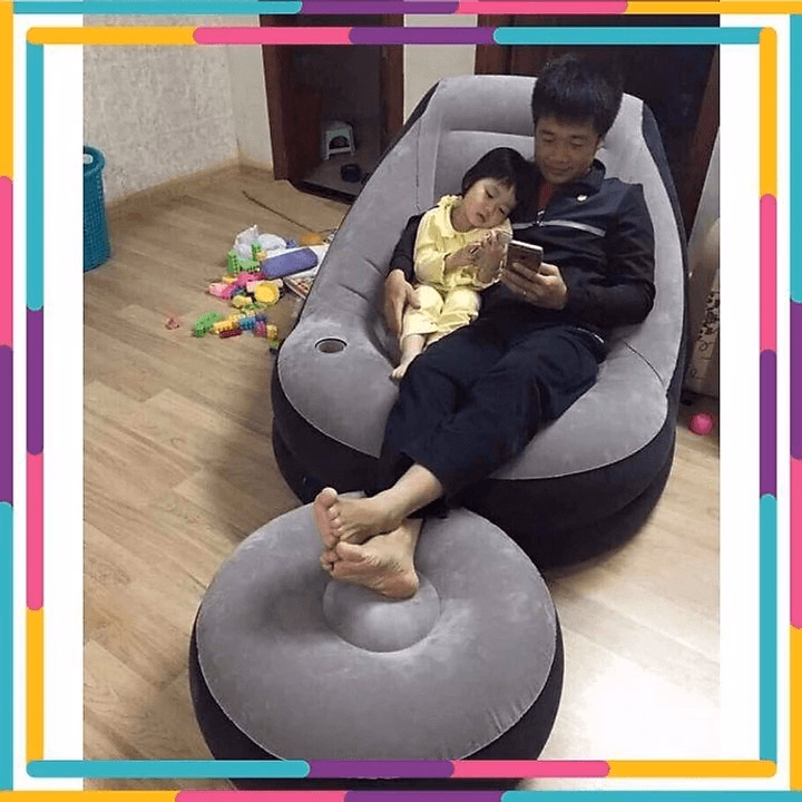 Ghế Đệm Bơm Hơi, Ghế Hơi Tựa Lưng Bọc Nhung Cao Cấp Thư Giản Siêu Êm Tặng Keo Và 2 Miếng Vá, Ctb557 - Bechip - Ảnh 8