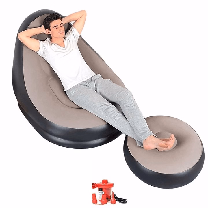 Ghế Đệm Bơm Hơi, Ghế Hơi Tựa Lưng Bọc Nhung Cao Cấp Thư Giản Siêu Êm Tặng Keo Và 2 Miếng Vá, Ctb557 - Bechip - Ảnh 5