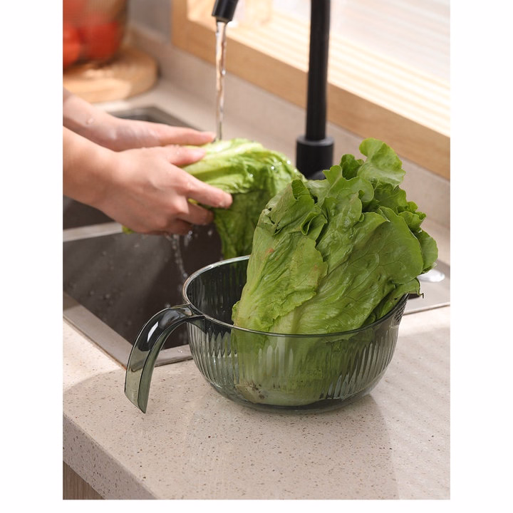 Rổ Vo Gạo, Rửa Trái Cây, Rau Củ Có Lỗ Thoát Nước - Su - Ảnh 5