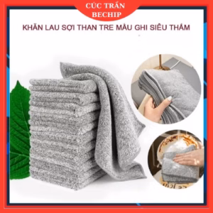 Set 10 Khăn Lau Đa Năng Nhà Bếp Sợi Than Tre Siêu Thấm Hút, Kháng Khuẩn Ctb457 - Bechip
