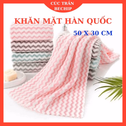 Set 5 Khăn, 10 Khăn Mặt Hàn Quốc Siêu Thấm Hút 50 X 30 Cm Ctb19 - Bechip