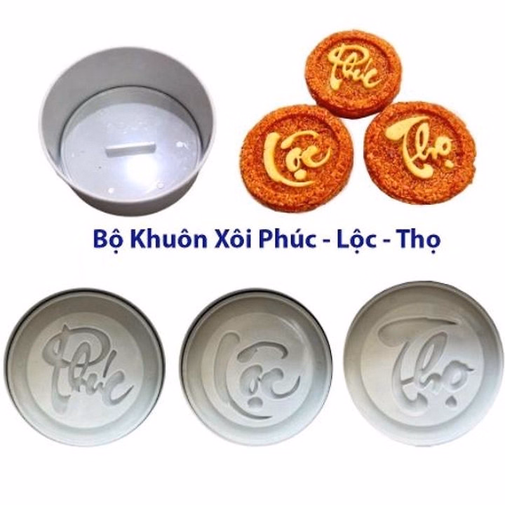 Bộ Khuôn Làm Xôi Phúc Lộc Thọ 5 Chi Tiết Chịu Nhiệt Tốt - Su - Ảnh 6