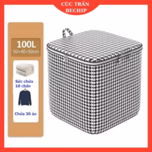 Túi Đựng Chăn Màn, Quần Áo 100L Có Dây Kéo Tiện Lợi Ctb28 - Bechip