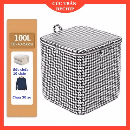 Túi Đựng Chăn Màn, Quần Áo 100L Có Dây Kéo Tiện Lợi Ctb28 - Bechip