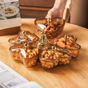 Khay Mứt Xoay Trái Tim 5 Ngăn Trong Suốt - Gdn